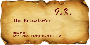 Ihm Krisztofer névjegykártya