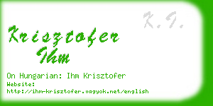 krisztofer ihm business card